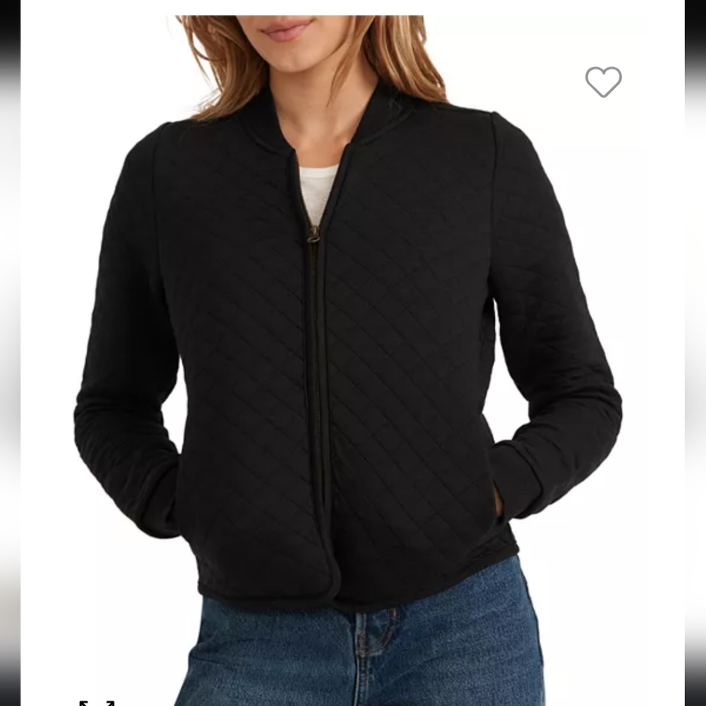 Quilted Bomber Jacket in Black main image 1